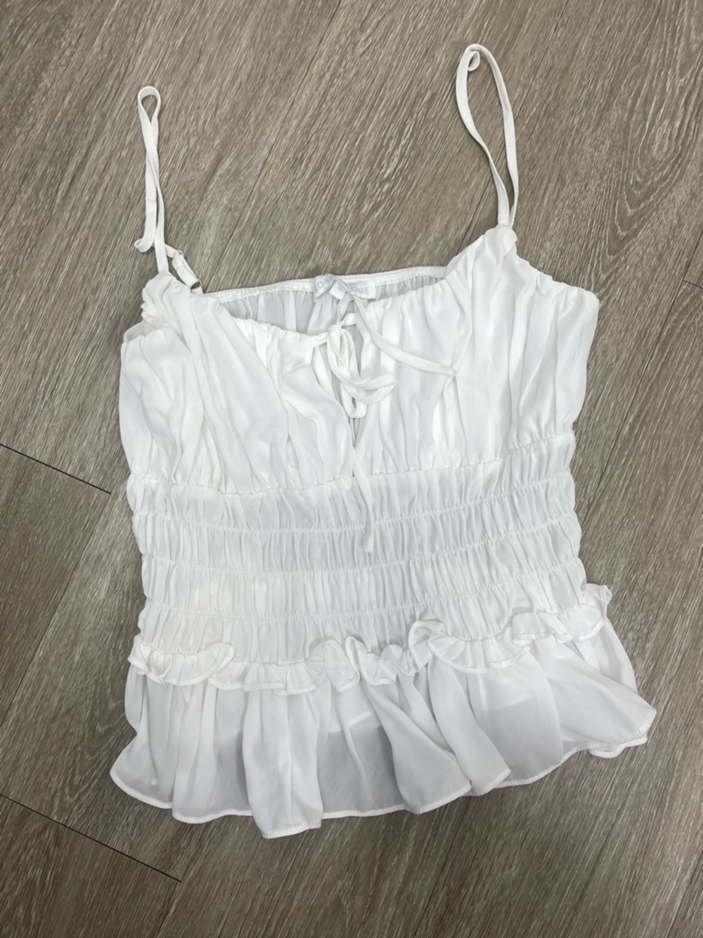 MORE & MORE White Off-Shoulder Ruffle Sleep Chemise